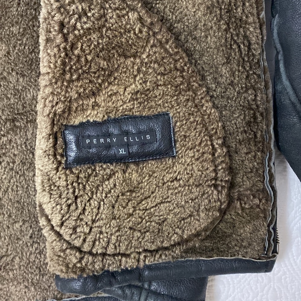 Real Shearling Vintage Aviator Jacket XL - Picture 4 of 15